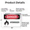 Signmission Hydrogen Danger Sign, Aluminum, 10in W x 7in L, 2PK OS-2PACK-DS-A-710-L-1368 - alternate 4